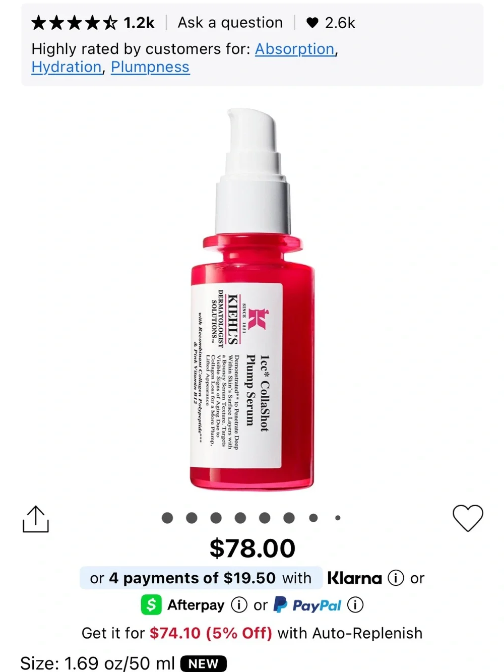 Kiehl's CollaShot Plump Serum
